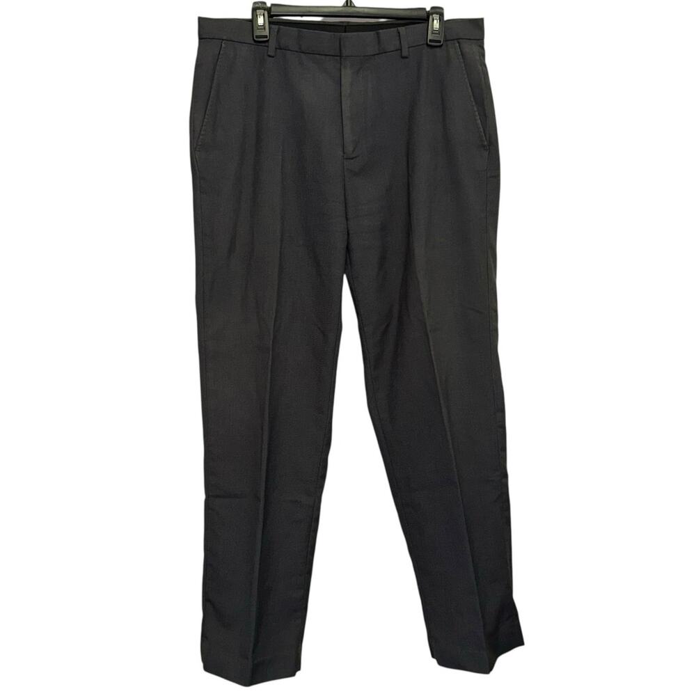 Calvin Klein Dress Pants 34x30 Dark Gray Flat Front Tailored Career Office